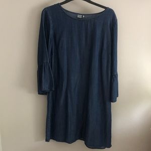 Denim Bell Sleeve Dress